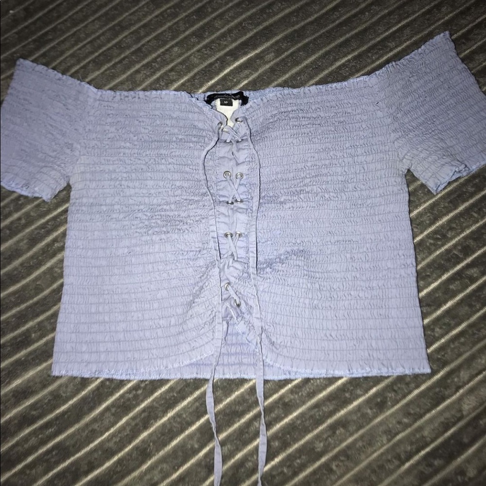 Blue Off the shoulder top 🦋